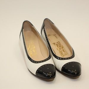Ferragamo heels black/white 6 1/2